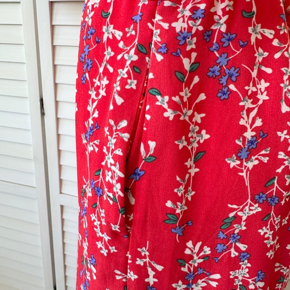 Anthropologie‎ Moon River Red Floral Print Jumpsuit Open Back Wide Leg Size M - Picture 6 of 15